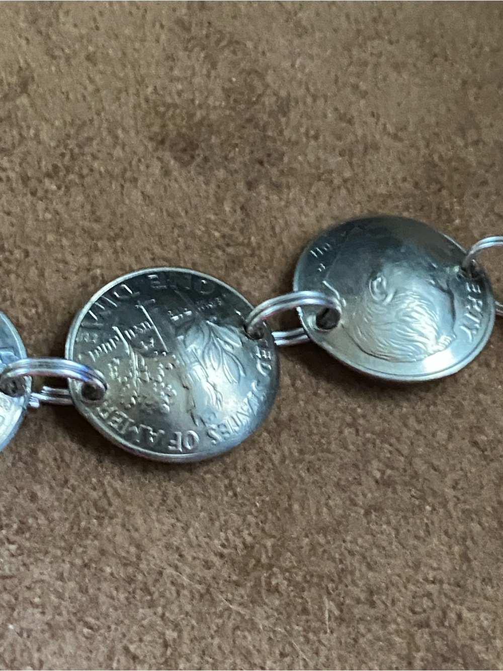 Napier silver beaded, flower blossom Necklaces. Dime Linked Bracelet, earrings - Picture 4 of 11